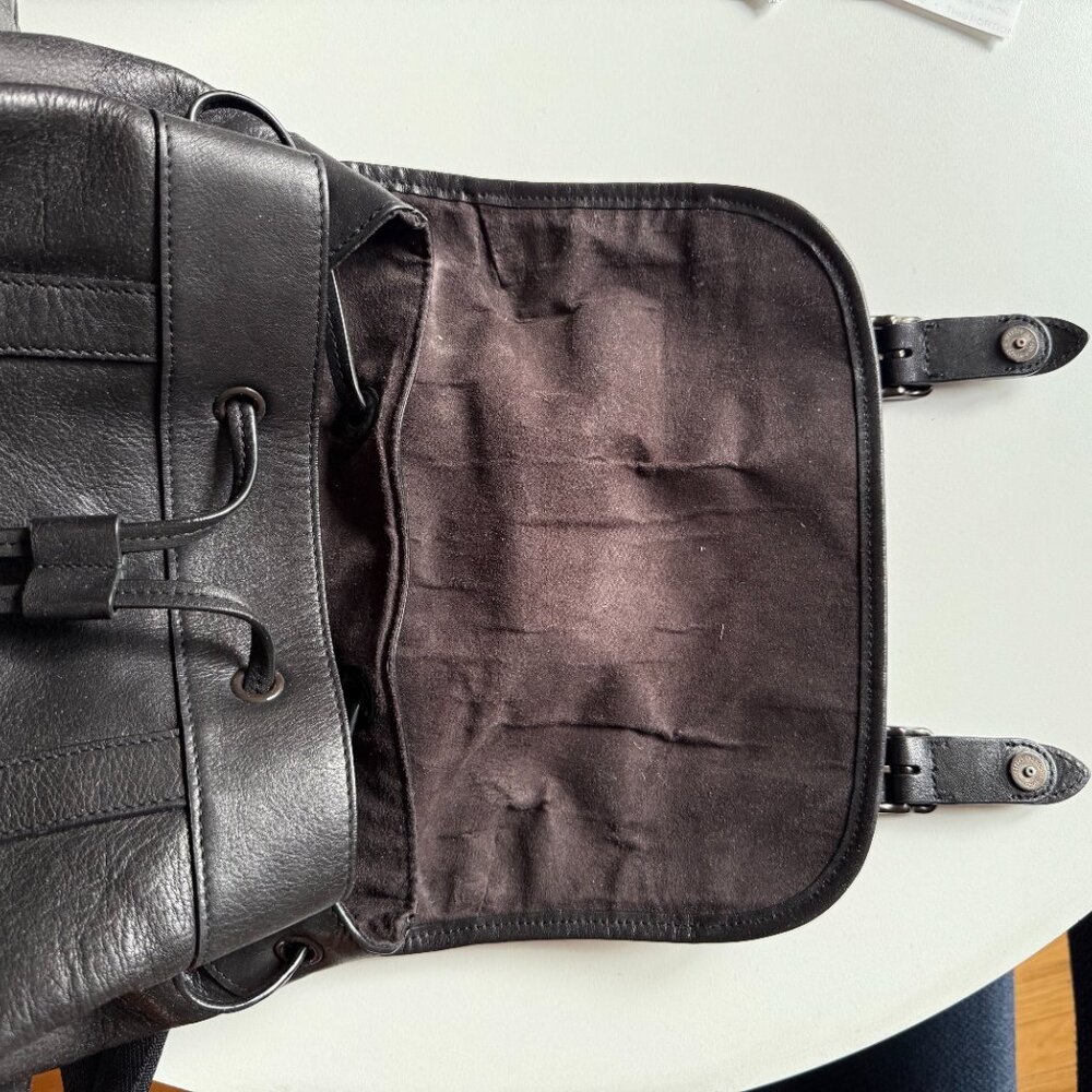 Coach Black Leather Hitch Backpack - Picture 3 of 6